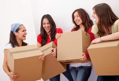 Boxes and household items prepared for a local move in Plumstead