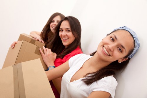 Packed boxes and home moving supplies ready for collection